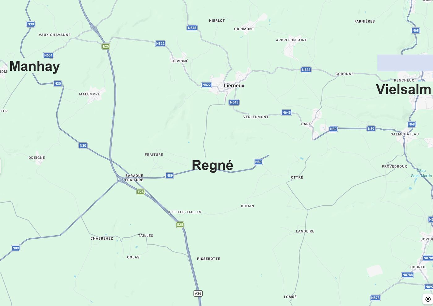 Carte d'emplacement de Regné