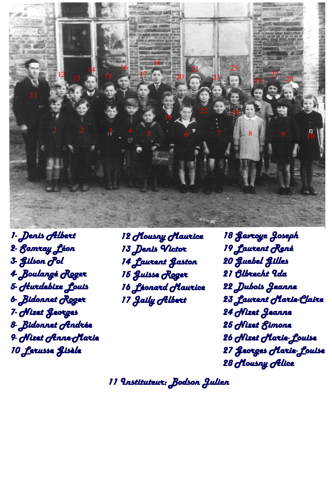 École de Regné, 1942 ou 1943