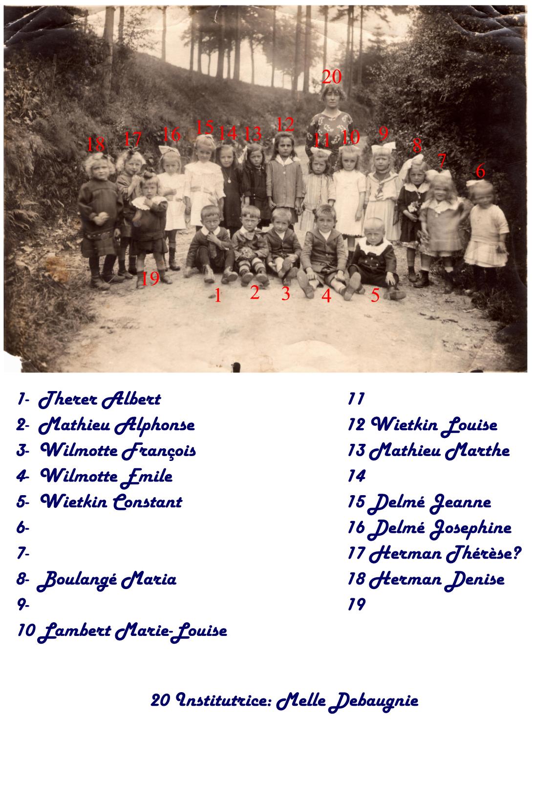 École gardienne de Regné, 1924