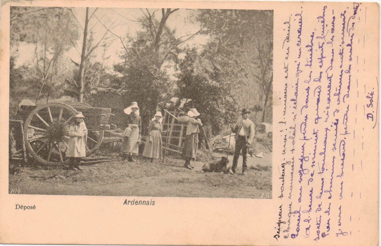 Ardennais — La fenaison, vers 1913