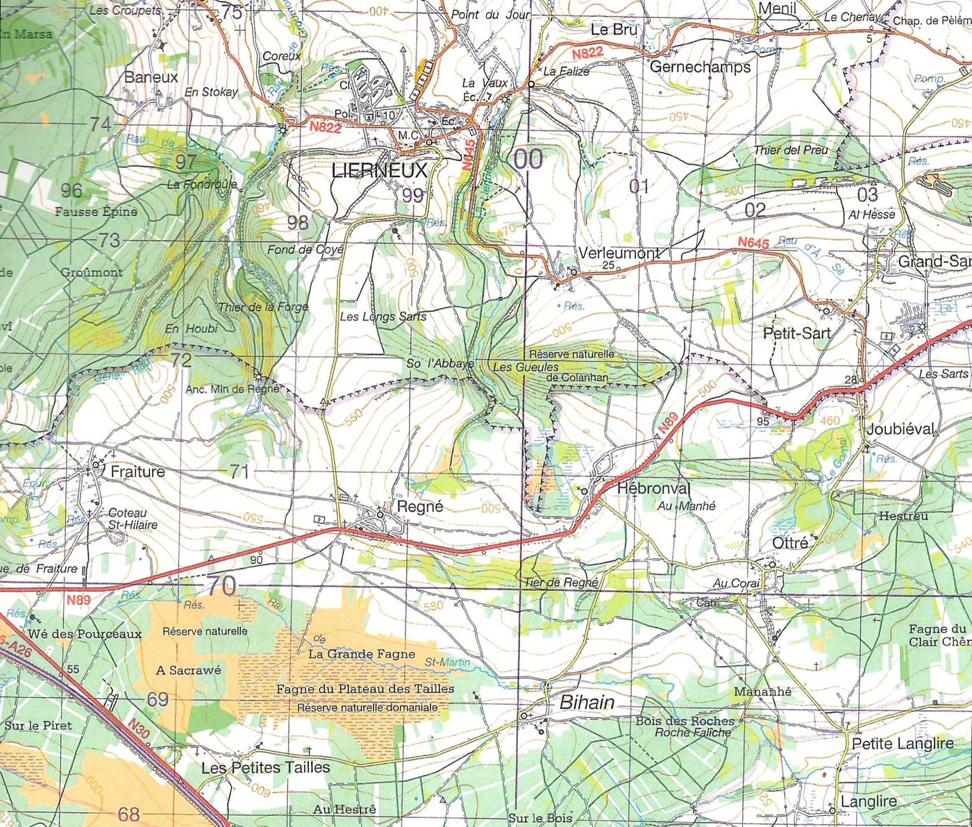 Carte de la r&eacute;gion autour de Regn&eacute;